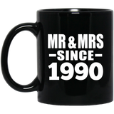 34th Anniversary Mr & Mrs Since 1990 - 11 Oz Coffee Mug Black