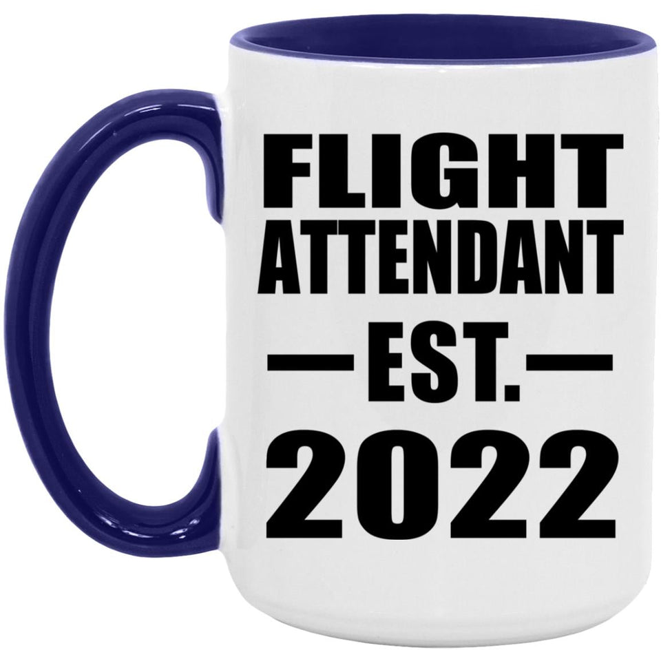 Flight Attendant Established EST. 2022 - 15oz Accent Mug Purple