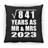 29th Anniversary Square Root of 841 Years As Mr & Mrs 2023 - Throw Pillow Black
