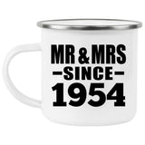 70th Anniversary Mr & Mrs Since 1954 - 12oz Camping Mug