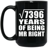 86th Anniversary Square Root of 7396 Years of Being Mr Right - 15oz Coffee Mug Black