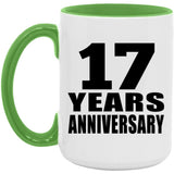 17th Anniversary 17 Years Anniversary - 15oz Accent Mug Green
