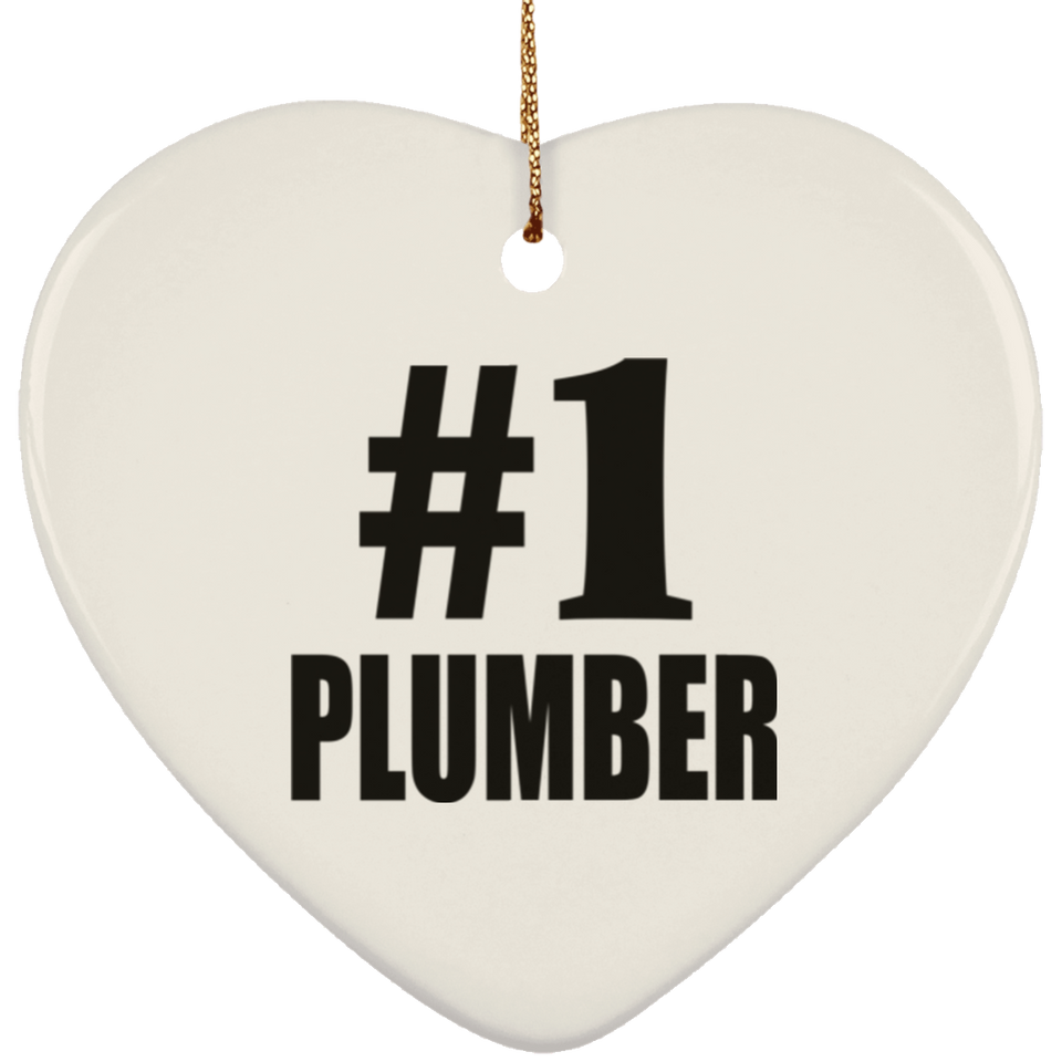 Number One #1 Plumber - Heart Ornament