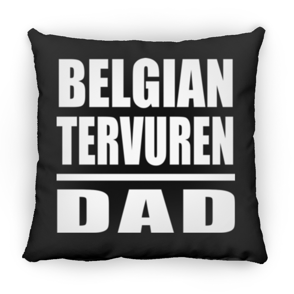 Belgian Tervuren Dad - Throw Pillow Black