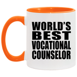 World's Best Vocational Counselor - 11oz Accent Mug Orange