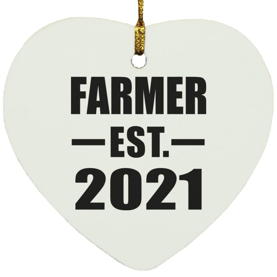 Farmer Established EST. 2021 - Heart Ornament