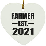 Farmer Established EST. 2021 - Heart Ornament