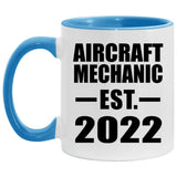 Aircraft Mechanic Established EST. 2022 - 11oz Accent Mug Blue
