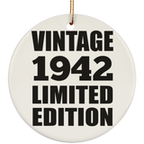 82nd Birthday Vintage 1942 Limited Edition - Circle Ornament
