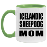 Icelandic Sheepdog Mom - 11oz Accent Mug Green