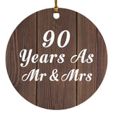 90th Anniversary 90 Years As Mr & Mrs - Circle Ornament D