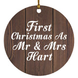 First Christmas As Mr & Mrs Hart - Circle Ornament D