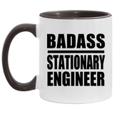 Badass Stationary Engineer - 11oz Accent Mug Black