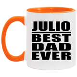 Julio Best Dad Ever - 11oz Accent Mug Orange