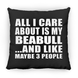 All I Care About Is My Beabull - Throw Pillow Black