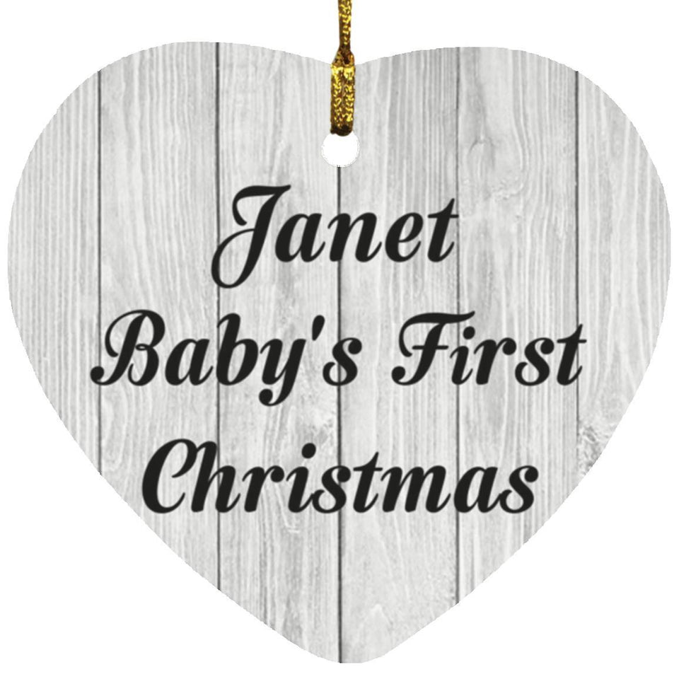 Janet Baby's First Christmas - Heart Ornament F