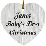 Janet Baby's First Christmas - Heart Ornament F