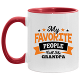 My Favorite People Call Me Grandpa - 11oz Accent Mug Red