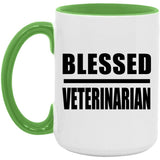 Blessed Veterinarian - 15oz Accent Mug Green