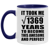 37th Birthday Took Square Root of 1369 Years To Awesome - 11oz Accent Mug Purple