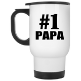 Number One #1 Papa - White Travel Mug
