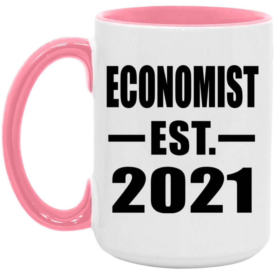 Economist Established EST. 2021 - 15oz Accent Mug Pink
