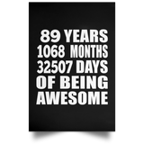 89th Birthday 89 Years 1068 Months 32507 Days Of Awesome - Poster Portrait