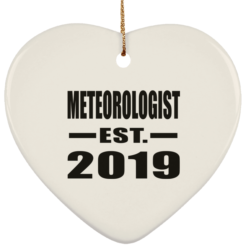 Meteorologist Established EST. 2019 - Heart Ornament