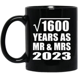 40th Anniversary Square Root of 1600 Years As Mr & Mrs 2023 - 11oz Coffee Mug Black