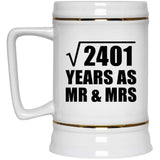 49th Anniversary Square Root of 2401 Years As Mr & Mrs - Beer Stein