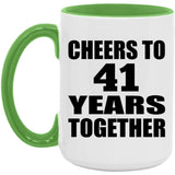 41st Anniversary Cheers To 41 Years Together - 15oz Accent Mug Green
