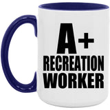 A+ Recreation Worker - 15oz Accent Mug Purple