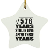 24th Anniversary Square Root of 576 Years Still In Love - Star Ornament