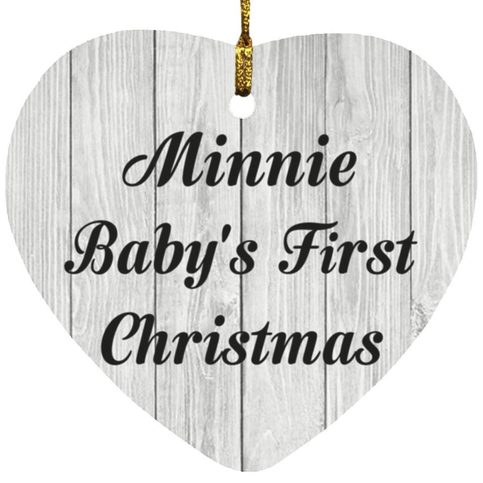 Minnie Baby's First Christmas - Heart Ornament F