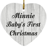 Minnie Baby's First Christmas - Heart Ornament F