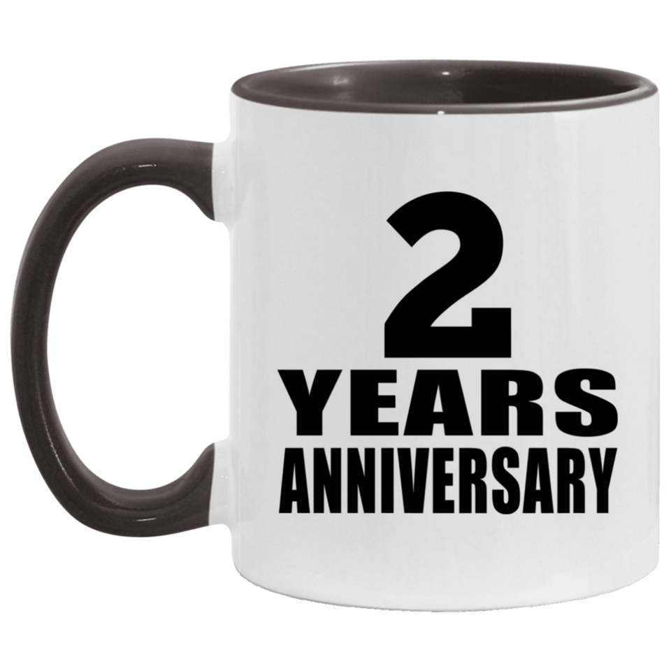 2nd Anniversary 2 Years - 11oz Accent Mug Black