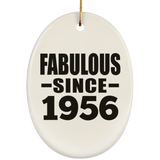 68th Birthday Fabulous Since 1956 - Oval Ornament