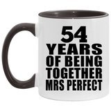 54th Anniversary 54 Years Of Being Mrs Perfect - 11oz Accent Mug Black