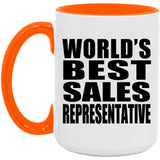 World's Best Sales Representative - 15oz Accent Mug Orange
