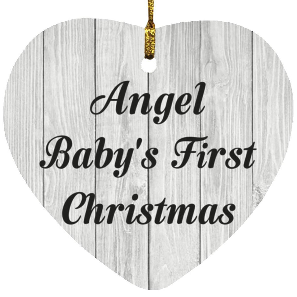 Angel Baby's First Christmas - Heart Ornament F
