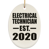 Electrical Technician Established EST. 2020 - Oval Ornament