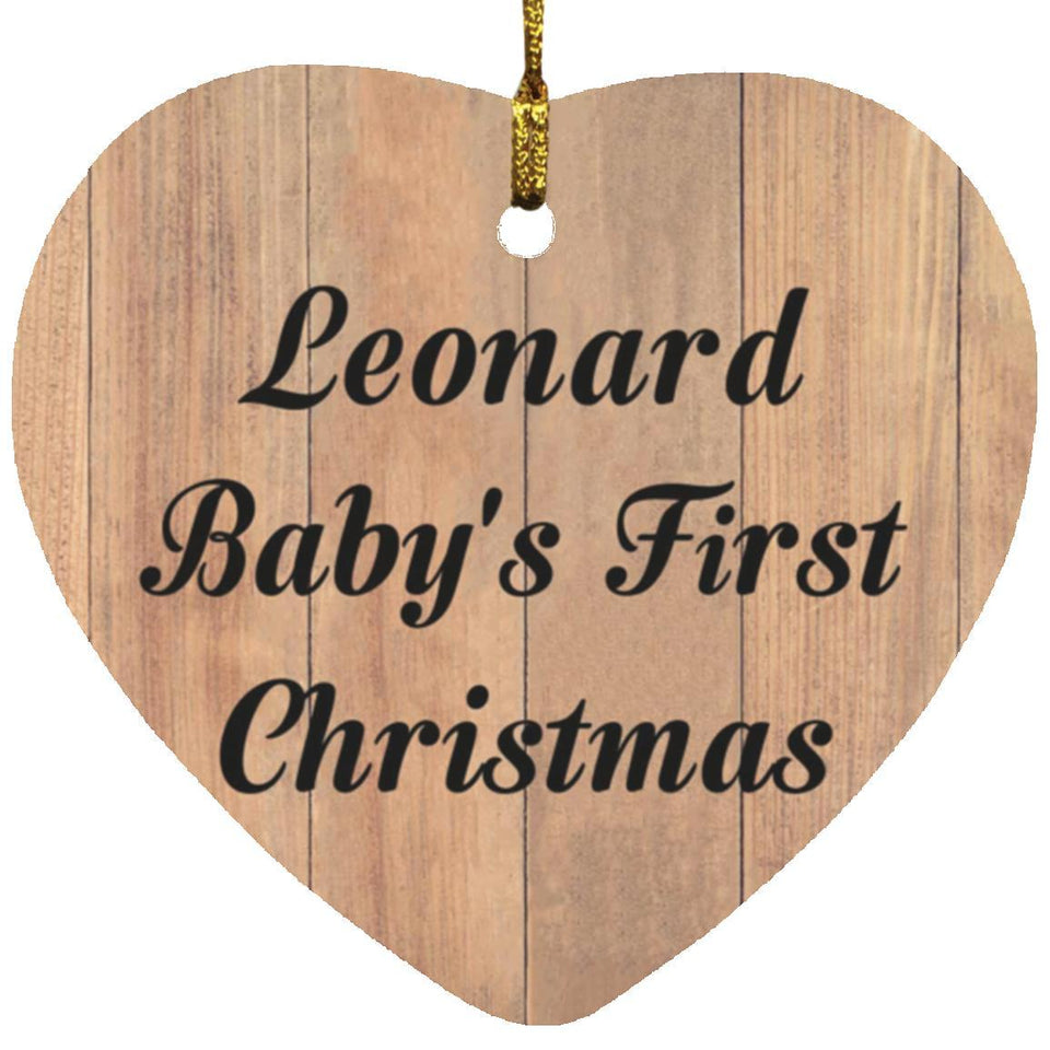 Leonard Baby's First Christmas - Heart Ornament C