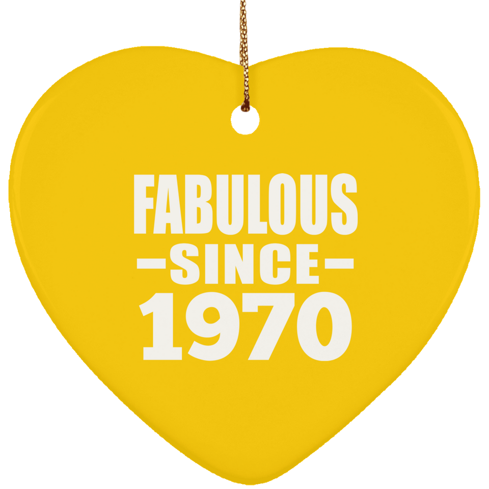 54th Birthday Fabulous Since 1970 - Heart Ornament