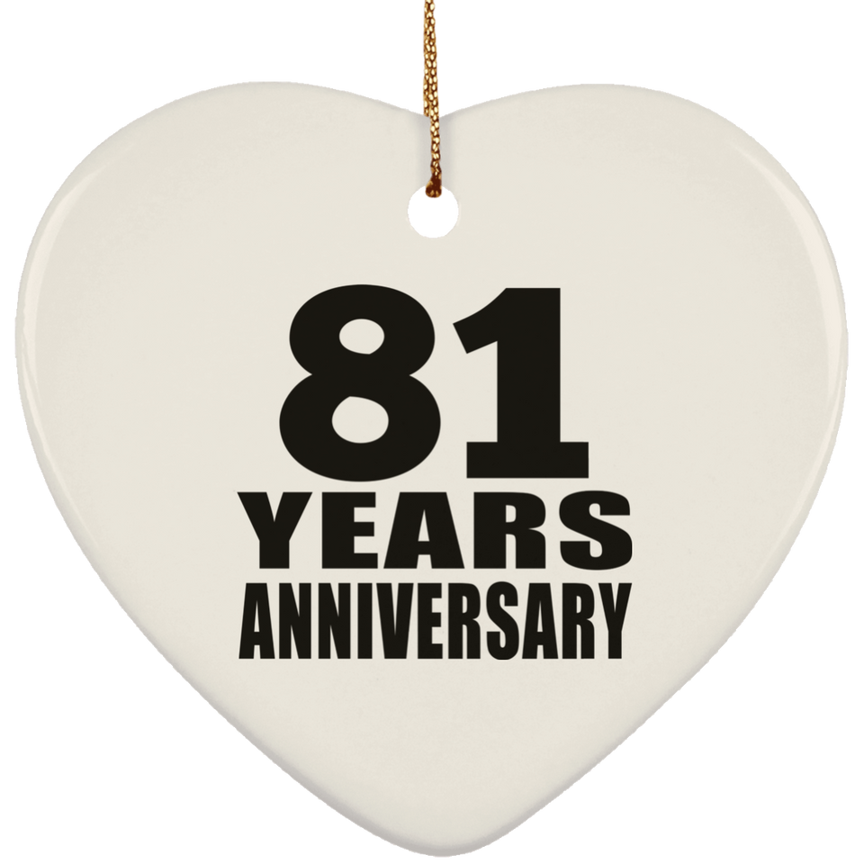 81st Anniversary 81 Years - Heart Ornament