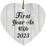 First Year As Wife 2023 - Heart Ornament F