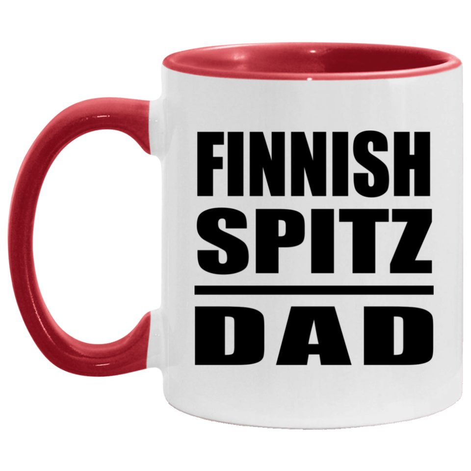 Finnish Spitz Dad - 11oz Accent Mug Red