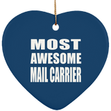 Most Awesome Mail Carrier - Heart Ornament