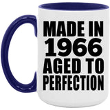 58th Birthday Made In 1966 Aged to Perfection - 15oz Accent Mug Purple
