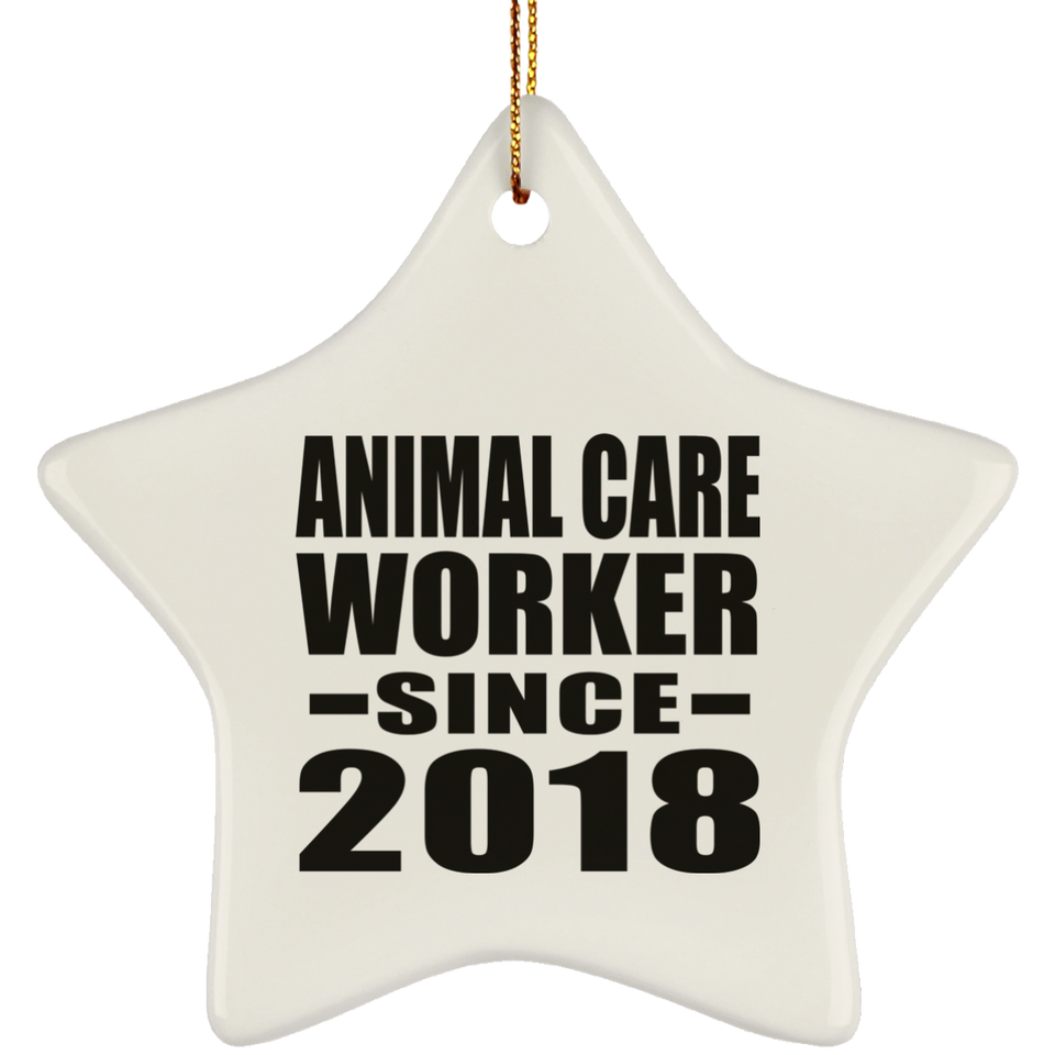 Animal Care Worker Since 2018 - Star Ornament