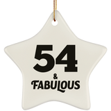 54th Birthday 54 & Fabulous - Star Ornament